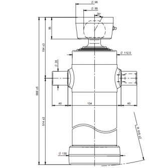 Teleskopski cilinder 3 stopnje 8 ton 1493 mm s kroglo 3037S